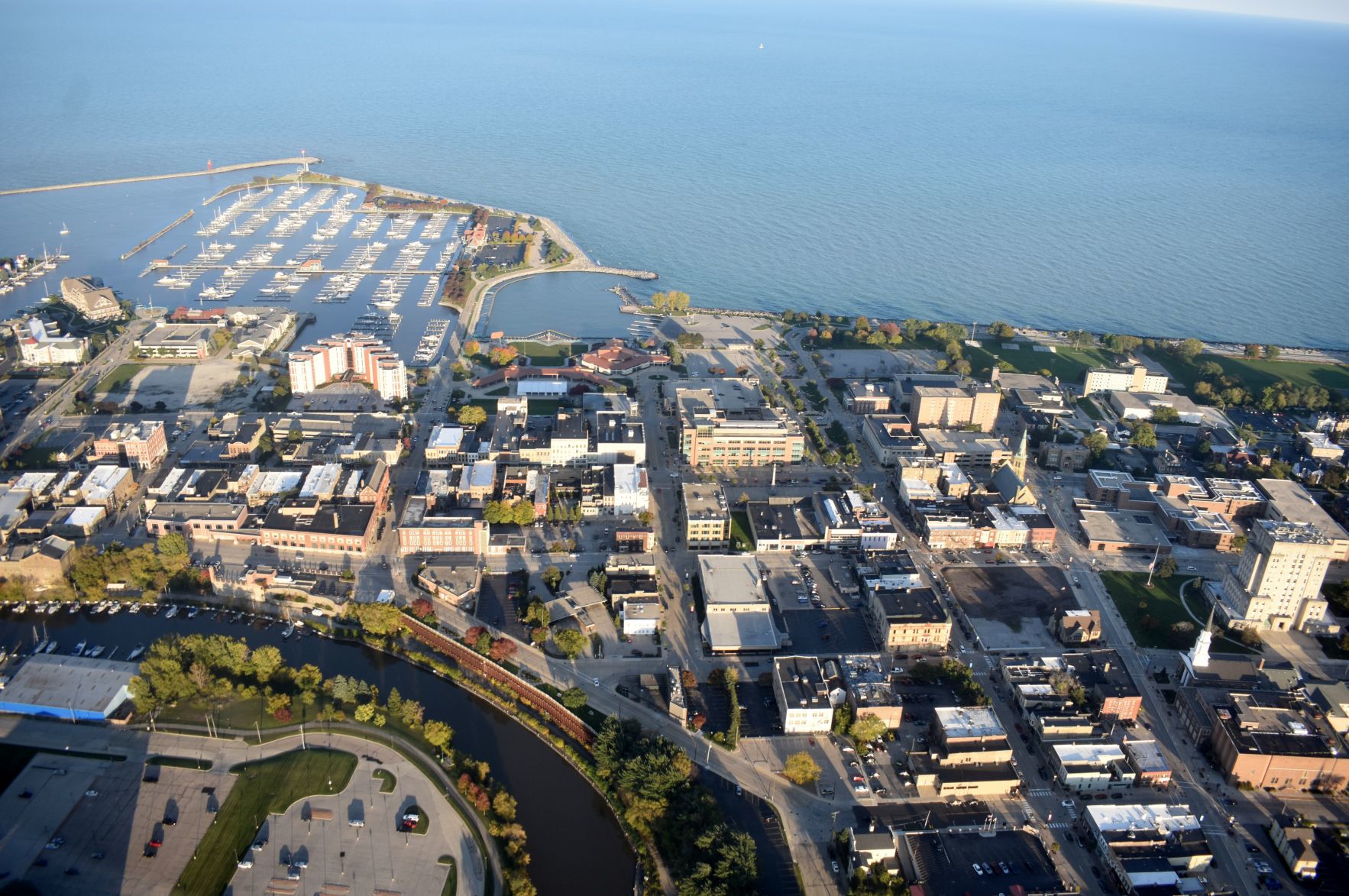 Aerial view of Downtown Racine